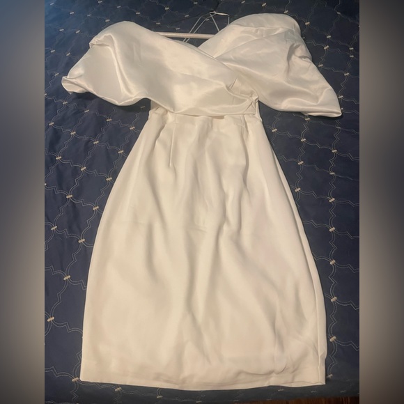 MARIBEL CREPE RUFFLE SHOULDER DRESS - Picture 8 of 10